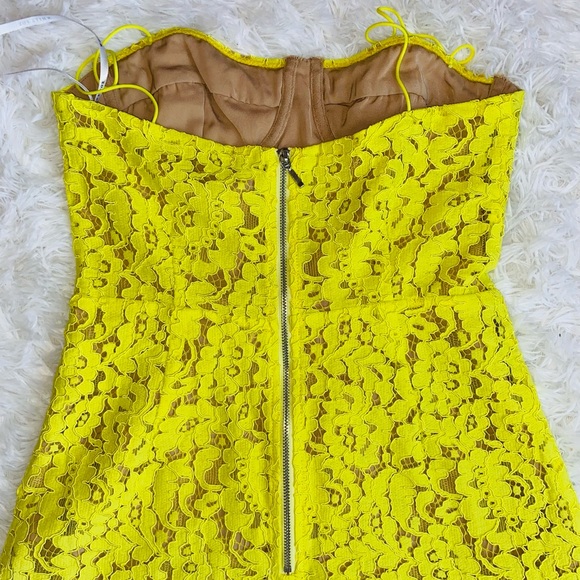 White Fox Venice Lace Mini Dress Citrus Yellow - Picture 8 of 8